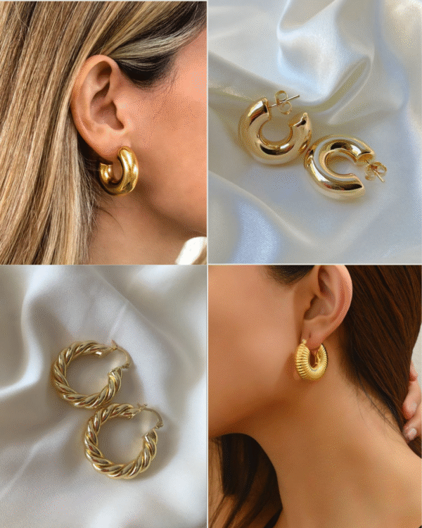 ANTI-TARNISHED STATEMENT HOOPS COMBO -set of 3