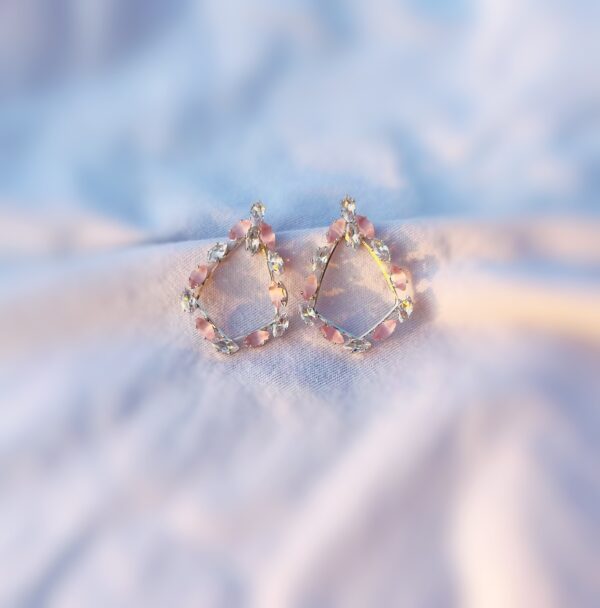 CZ Pink Charm Earrings