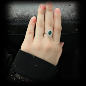 Emerald Haze Ring - CZ Green Oval ring