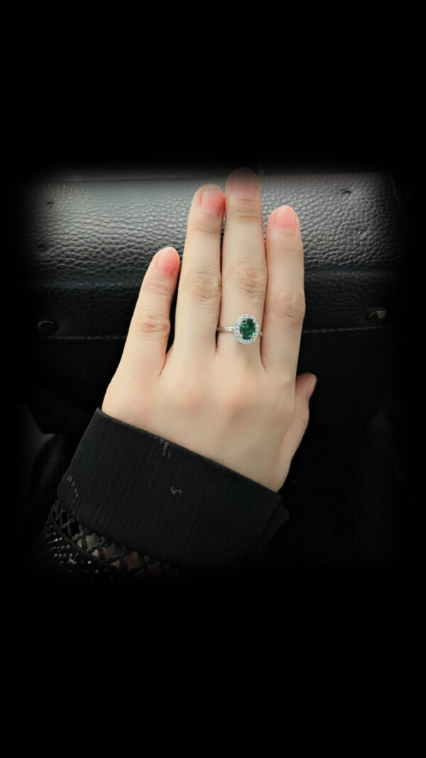 Emerald Haze Ring - CZ Green Oval ring
