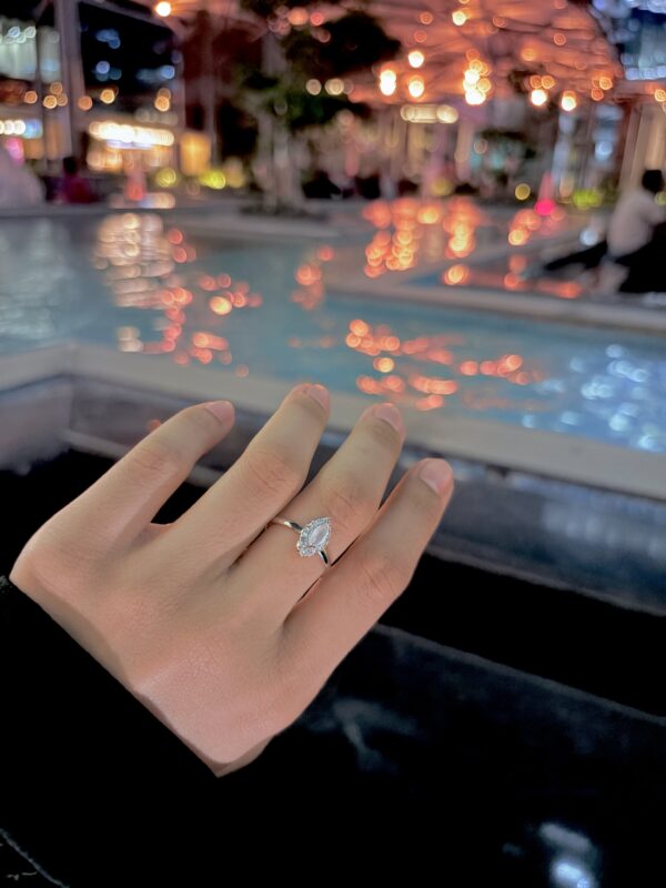 Moonlight Muse Ring - CZ white stone ring