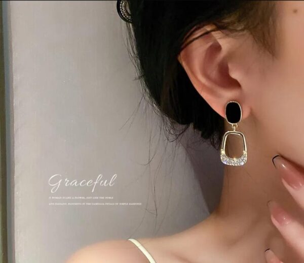 Korean Black Earrings