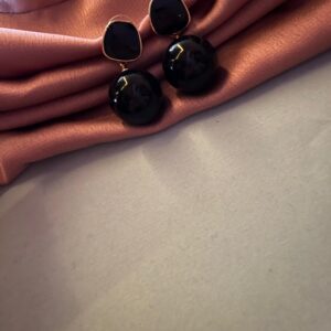 Moon Drop - Korean Black Pearl Earrings