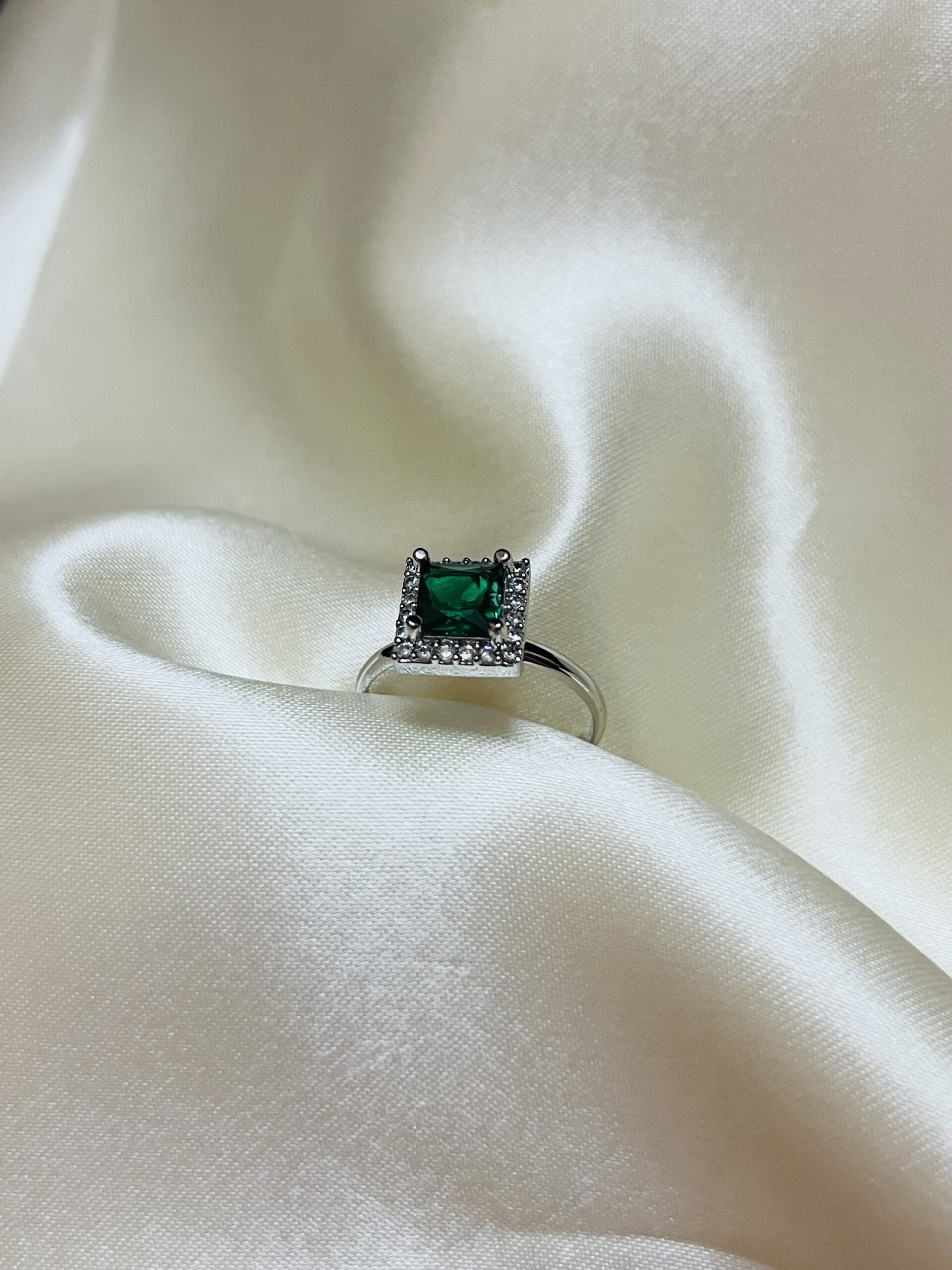 Emerald Glow - CZ Green Stone Ring - Image 2