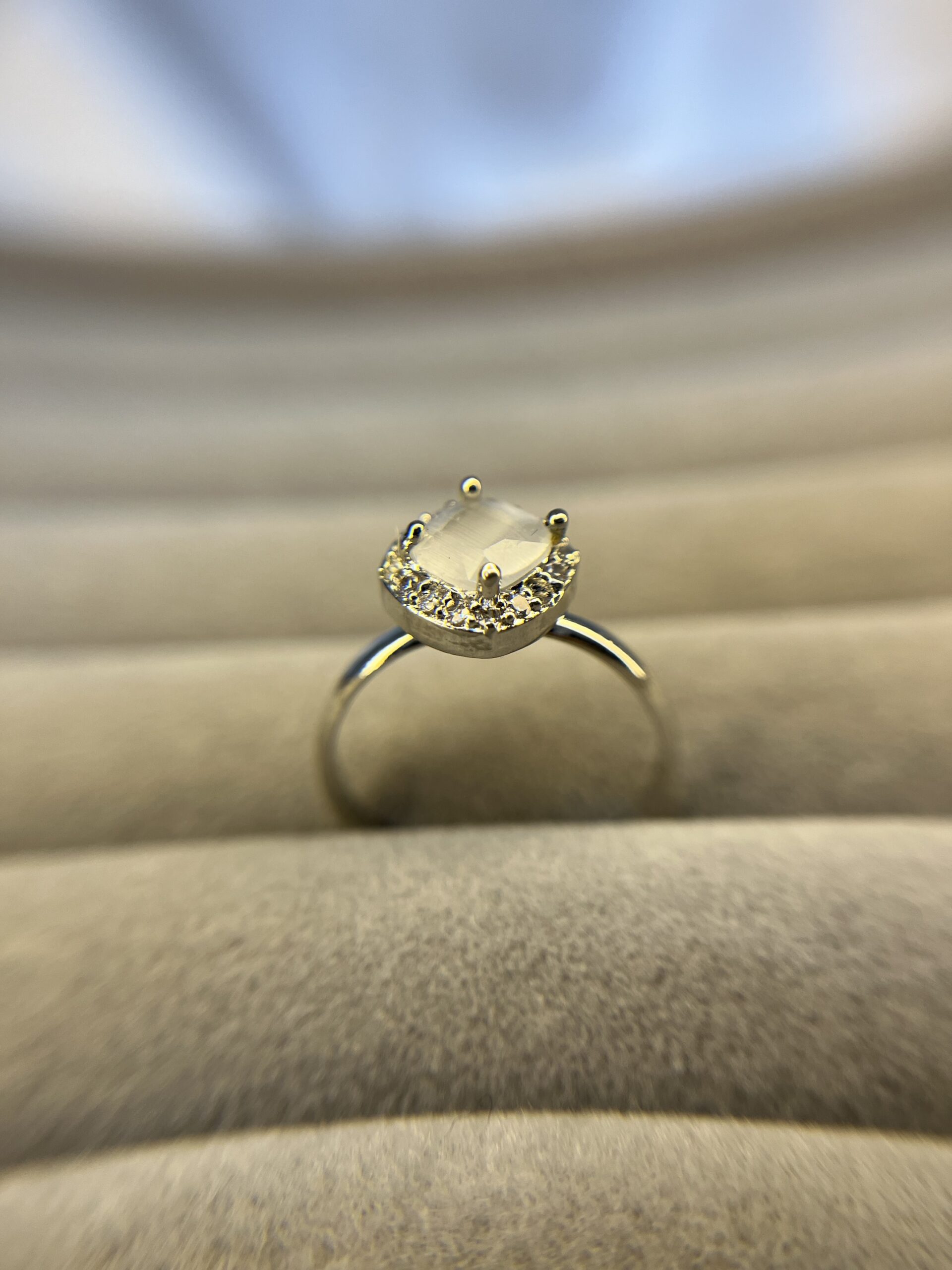 Moonlight Muse Ring - CZ white stone ring - Image 3