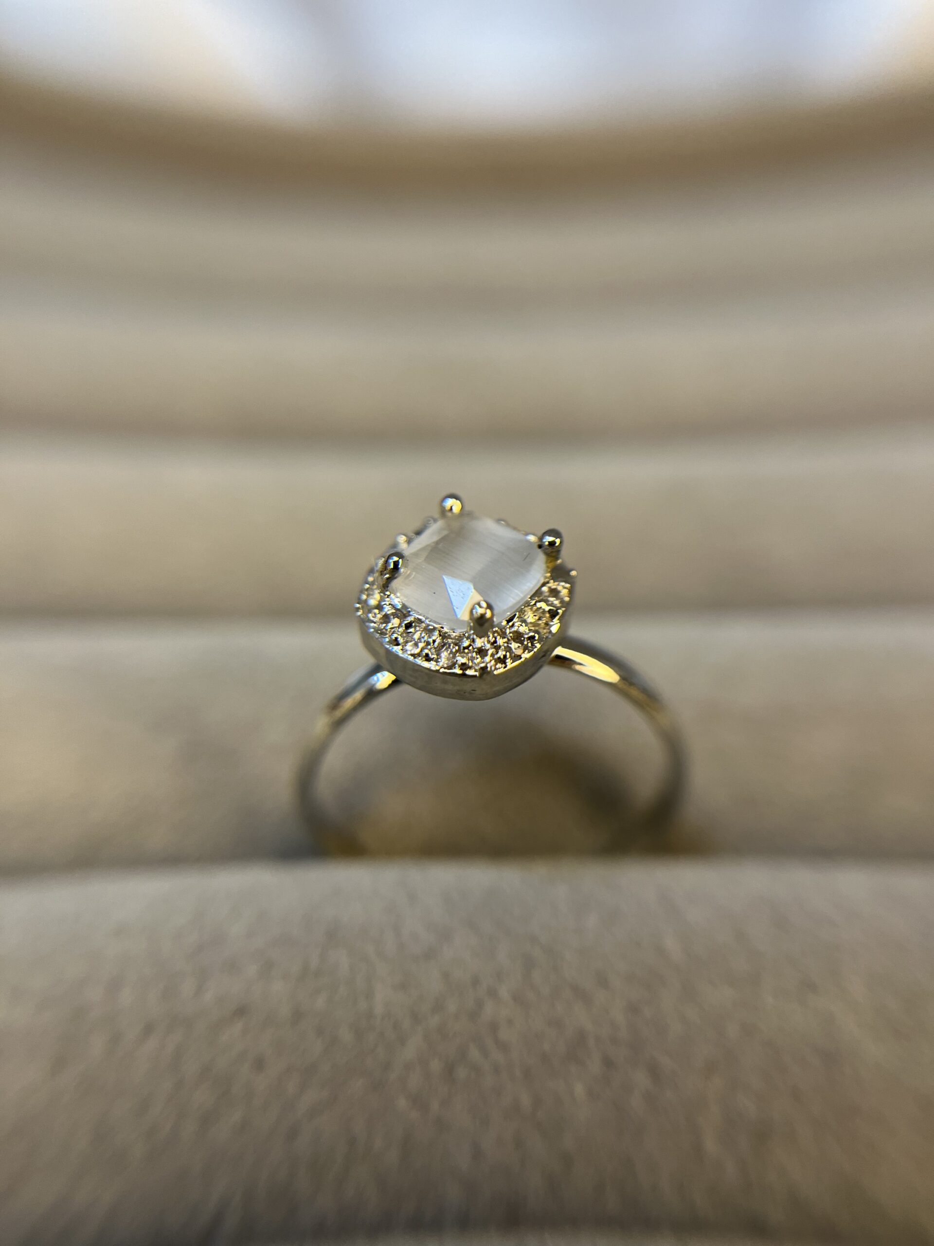 Moonlight Muse Ring - CZ white stone ring - Image 4