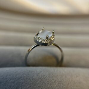 Moonlight Muse Ring - CZ white stone ring