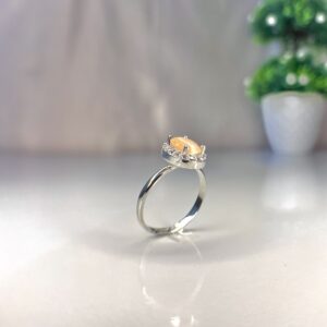 Lunar Cream Ring - Cz Cream Oval Ring