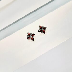 Brown CZ Flower Studs