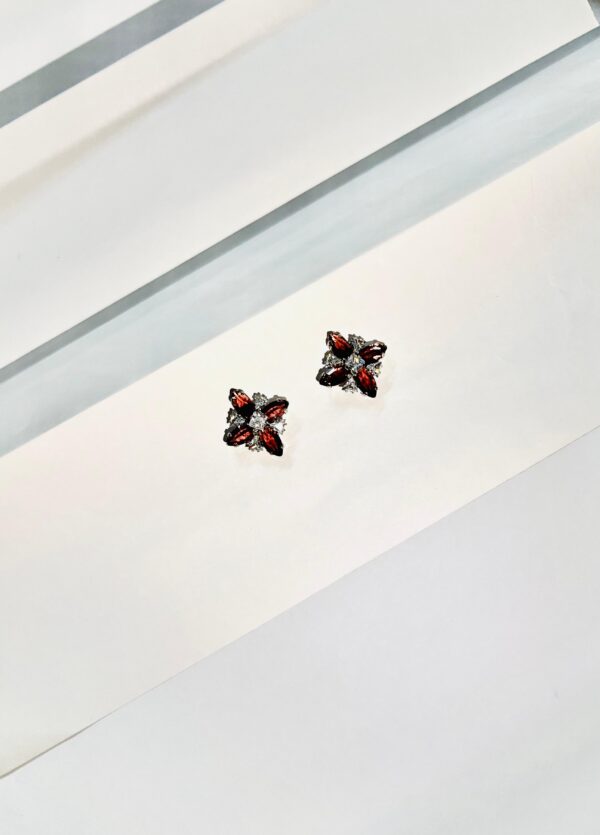 Brown CZ Flower Studs