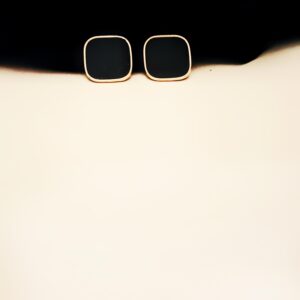 Black Statement Studs - Square