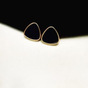 Black Statement Studs - Triangle