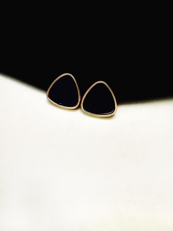 Black Statement Studs - Triangle