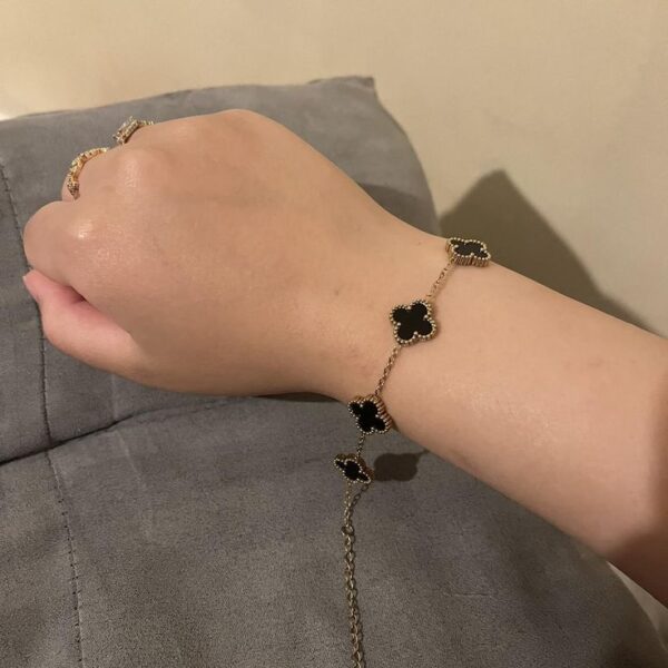 BLACK CLOVER BRACELET - 18K Gold Plated Anti-Tarnished Bracelet - Image 2