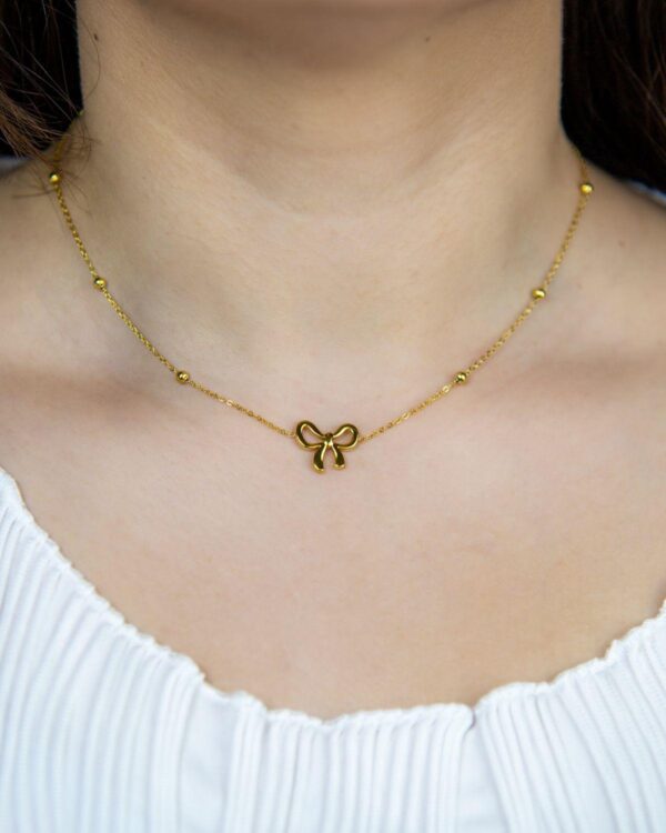 GOLDEN HOUR KNOT - 18K Gold Plated Bow Neckpiece - Image 2