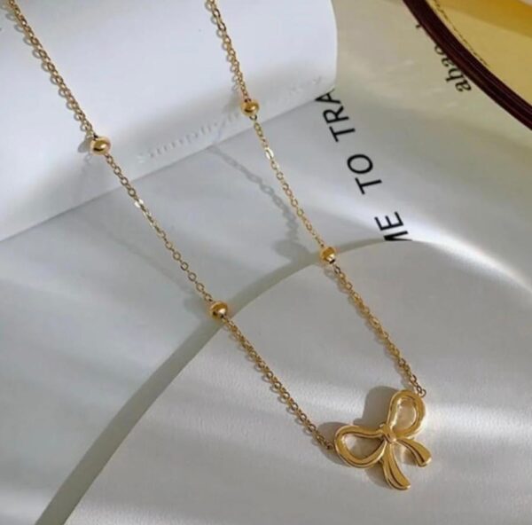 GOLDEN HOUR KNOT - 18K Gold Plated Bow Neckpiece - Image 3