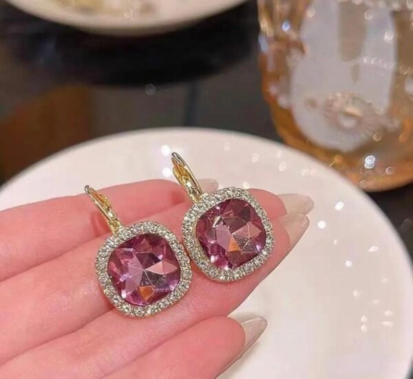 BARBIE BLING DROPS - Pink gemstone studs - Image 2