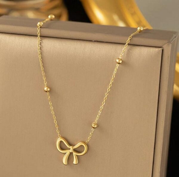 GOLDEN HOUR KNOT - 18K Gold Plated Bow Neckpiece - Image 4