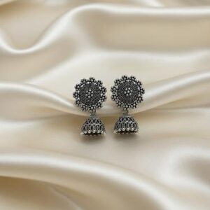 Silver Chic - oxidised silver jhumka
