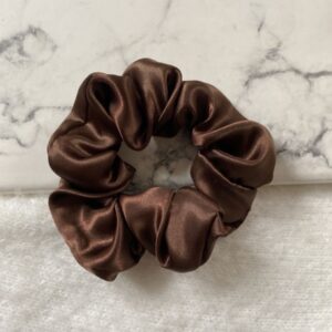 Premium silk satin scrunchie (XL) - Brown