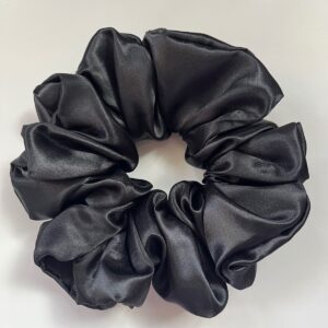 Premium Silk satin scrunchie (XL) - Black