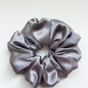 Premium silk satin scrunchie (XL) - Grey