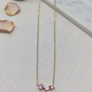Pink minimal Neck Piece - 18k gold plated stainless steel necklace